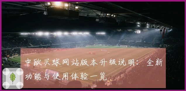 中欧买球网站版本升级说明：全新功能与使用体验一览
